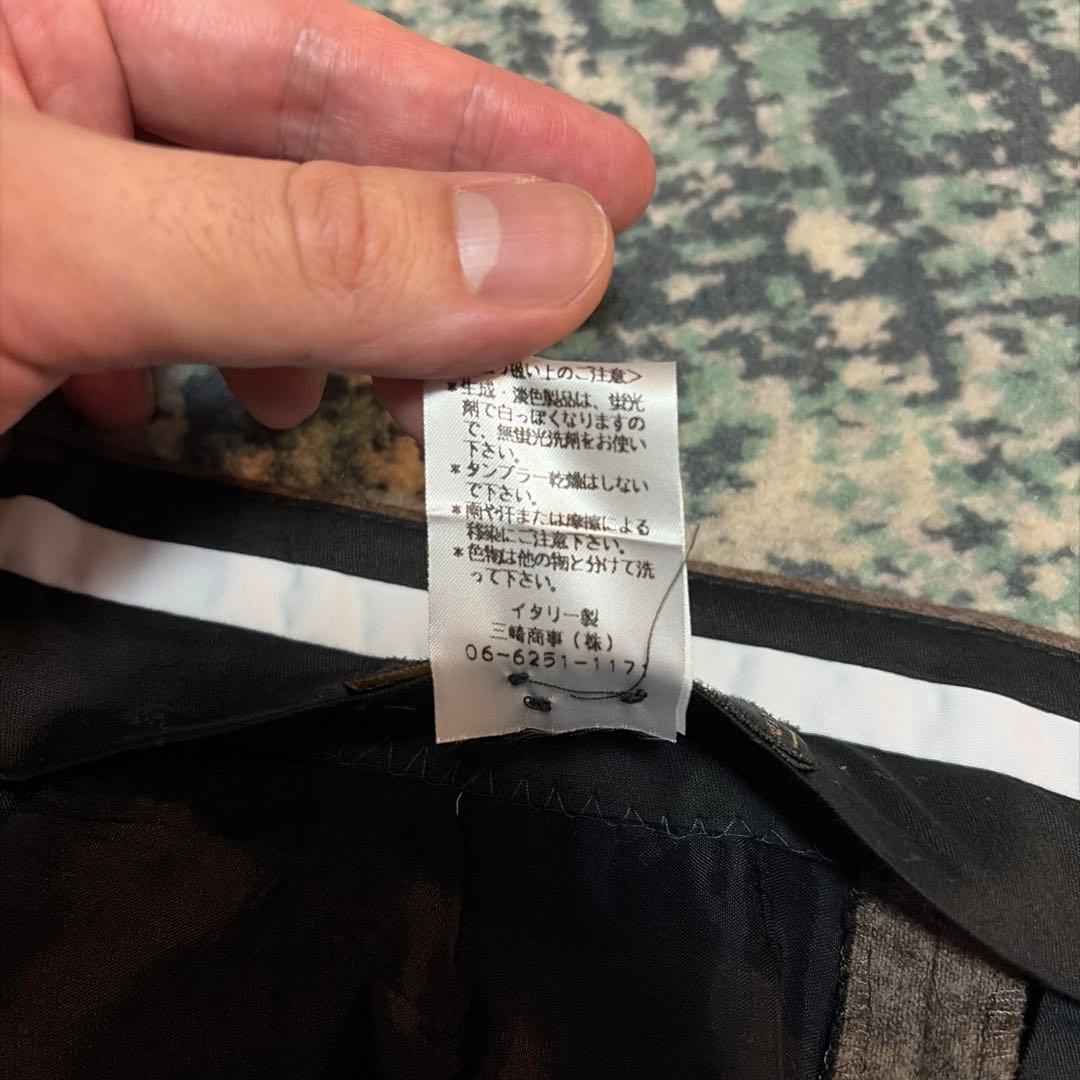 定価10万超 FENDI カシミヤ混 イタリア製 ワイドスラックス フランネル