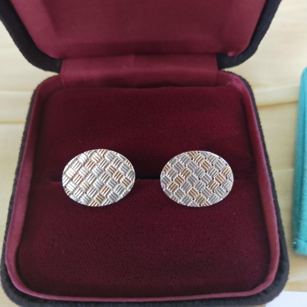 【未使用】ティファニー　14K x SV925　オーバル　カフス　カフリンクス