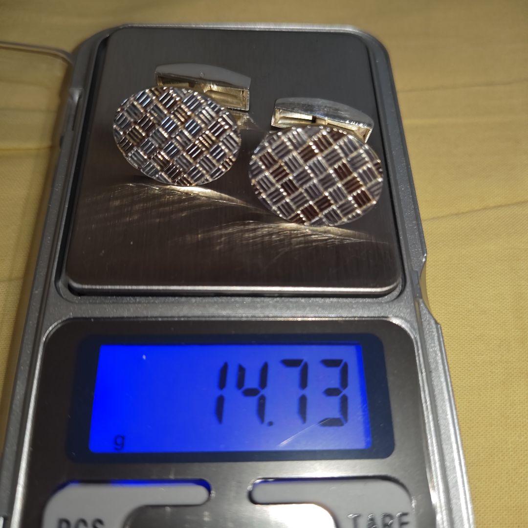 【未使用】ティファニー　14K x SV925　オーバル　カフス　カフリンクス
