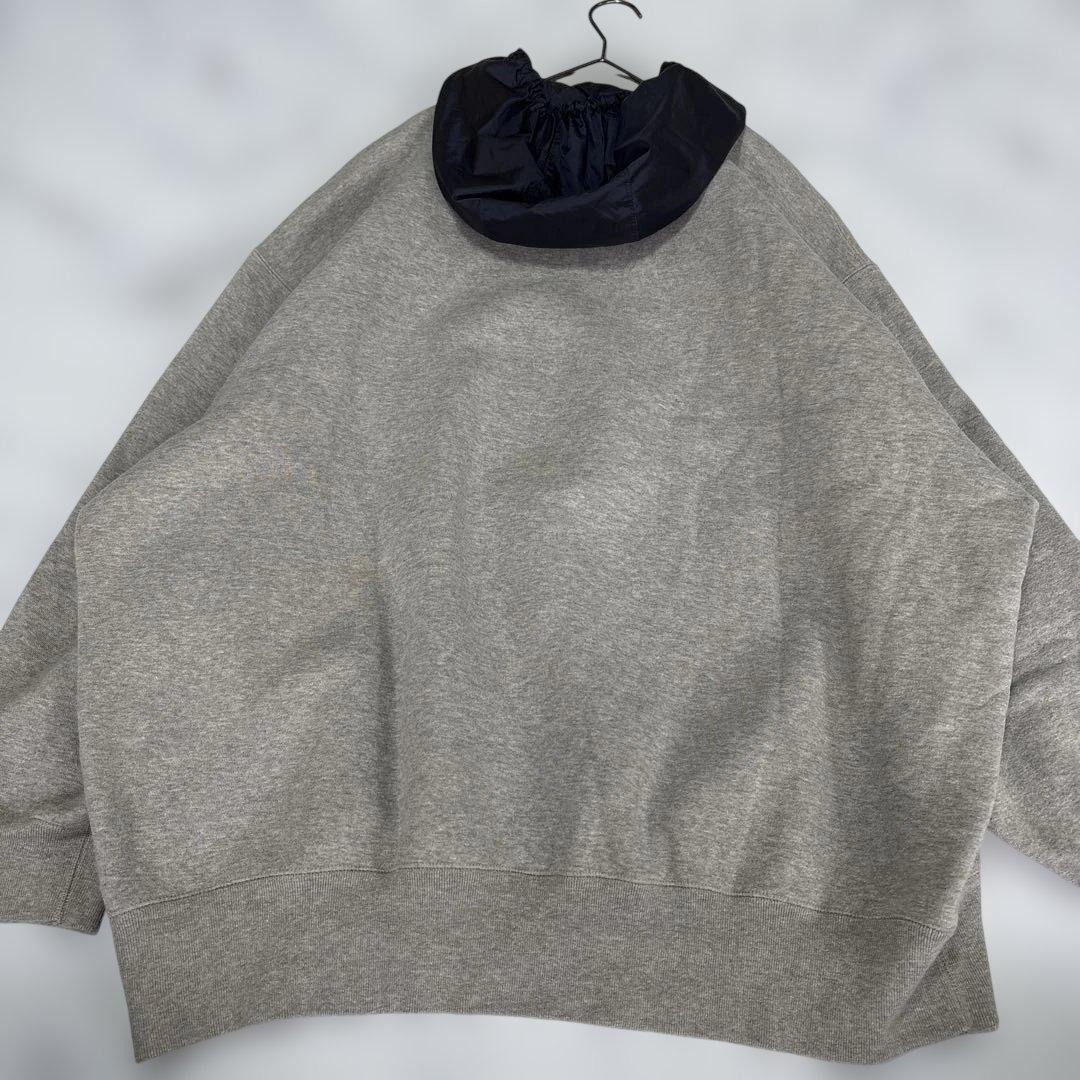 ✨kolor カラー20AW 裏起毛レイヤードスウェットパーカー グレーM