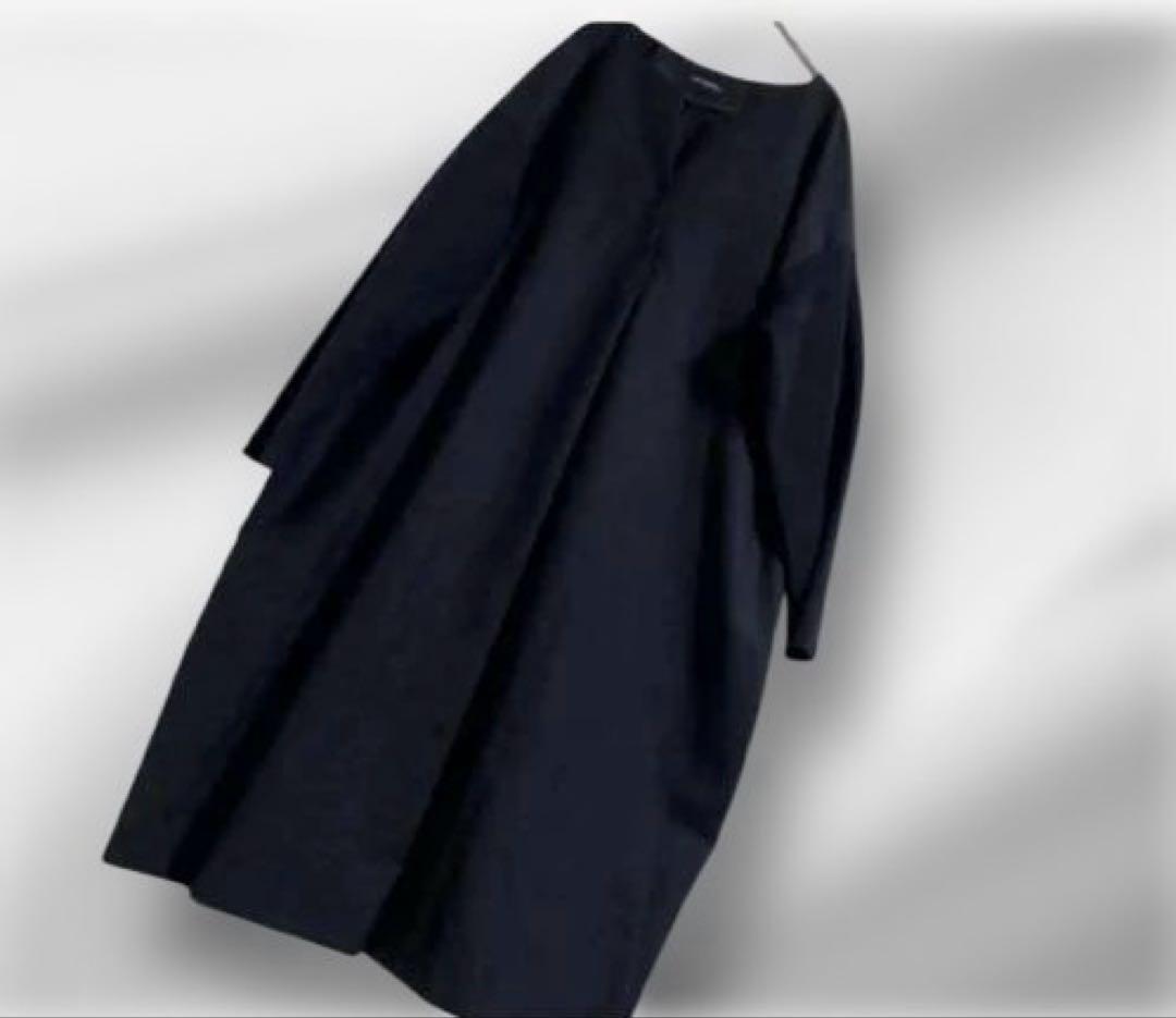 大きいサイズ！23区/袖リブ切り替え/ウールワンピース/44/近年