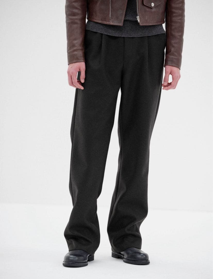 パンツ AURALEE LIGHT MELTON ONE-TUCK SLACKS