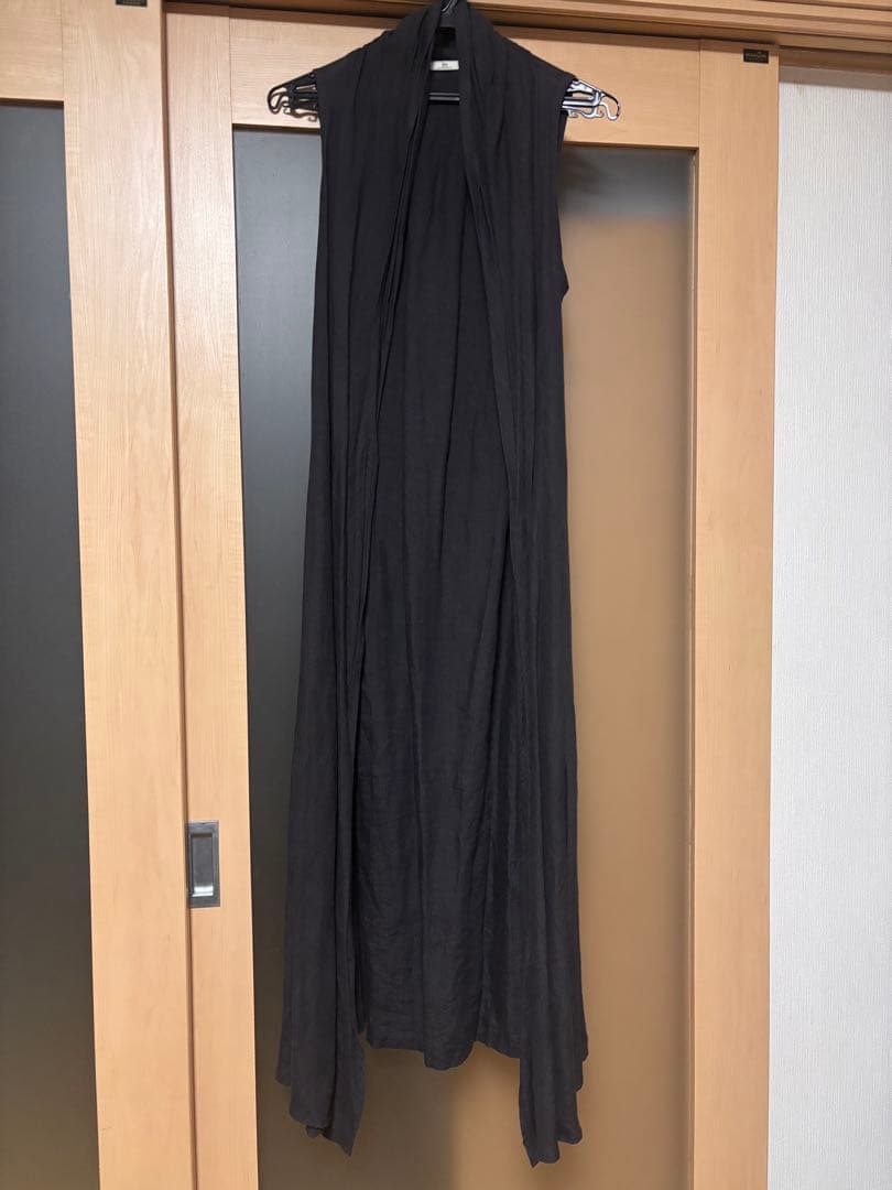 NAO 和田尚さん麻の大人服　ロングジレ　ブラック