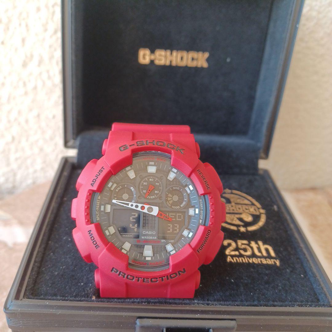 CASIO G-SHOCKジーショック腕時計 紅レッド　男梅コラボカラー