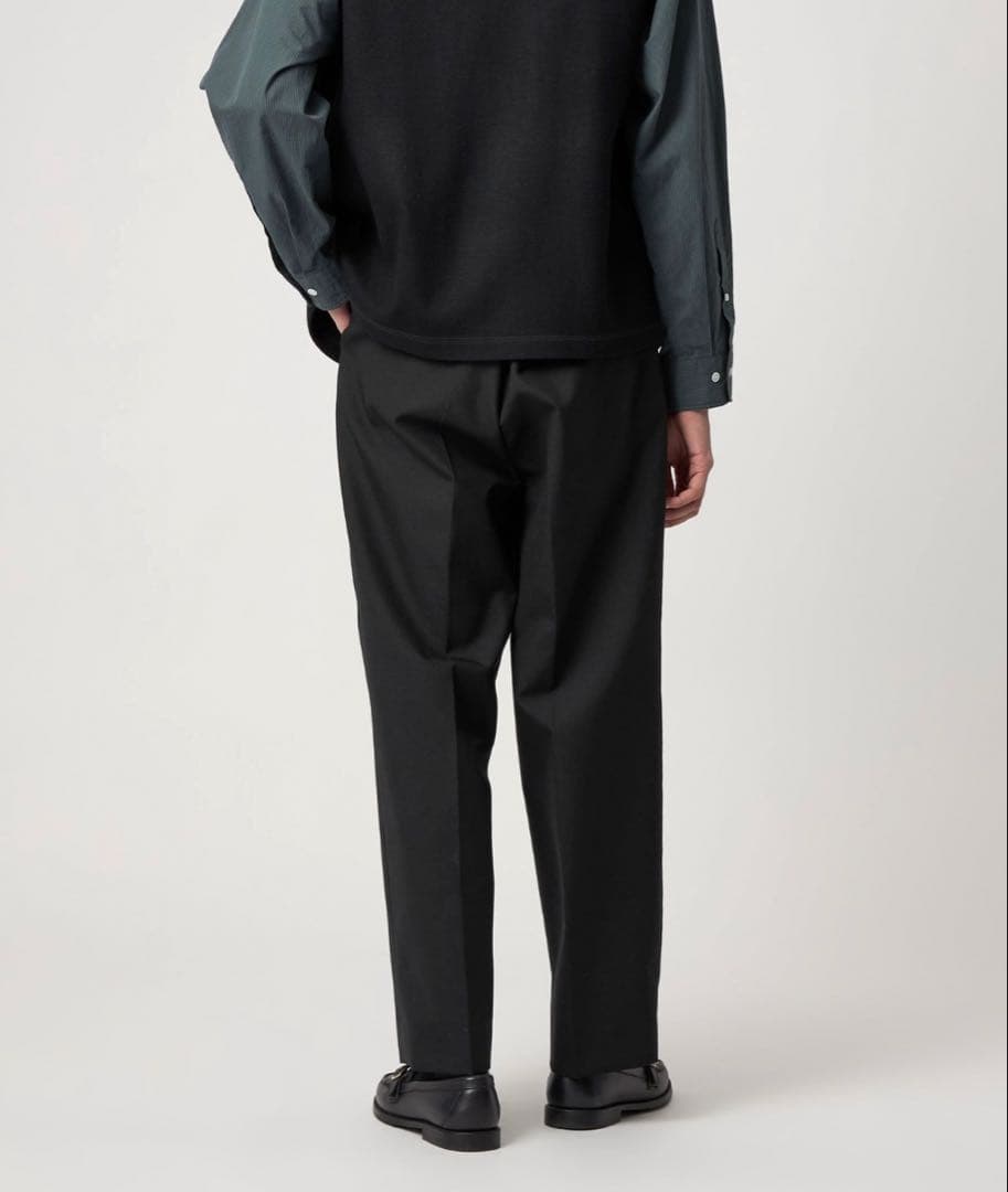 Steven Alanウール オックスフォード ツープリーツ ドレストラウザーズ