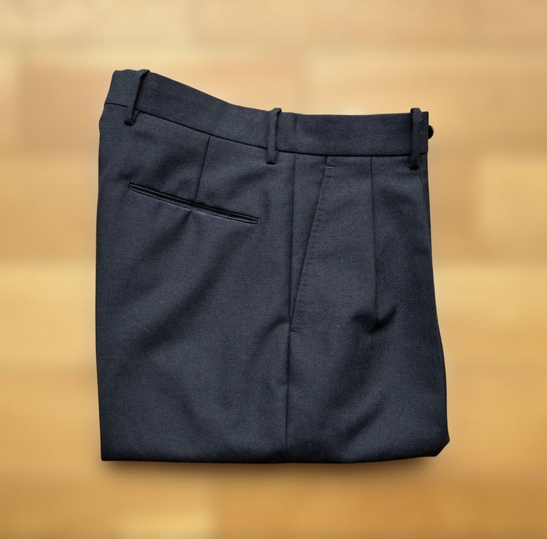 Steven Alanウール オックスフォード ツープリーツ ドレストラウザーズ