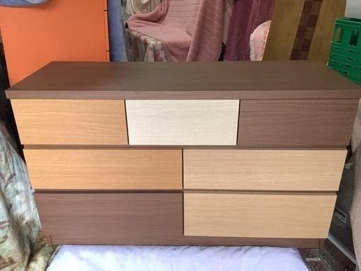 北欧風 3段ローチェスト 120cm幅 KAREN マルチカラー 収納棚