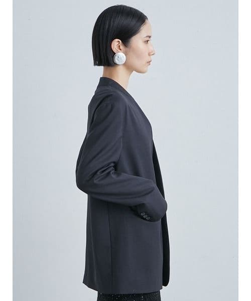 MIESROHEミースロエ人気完売リラクシーノーカラージャケットチャコールグレー