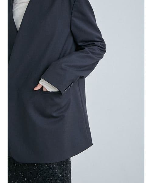 MIESROHEミースロエ人気完売リラクシーノーカラージャケットチャコールグレー