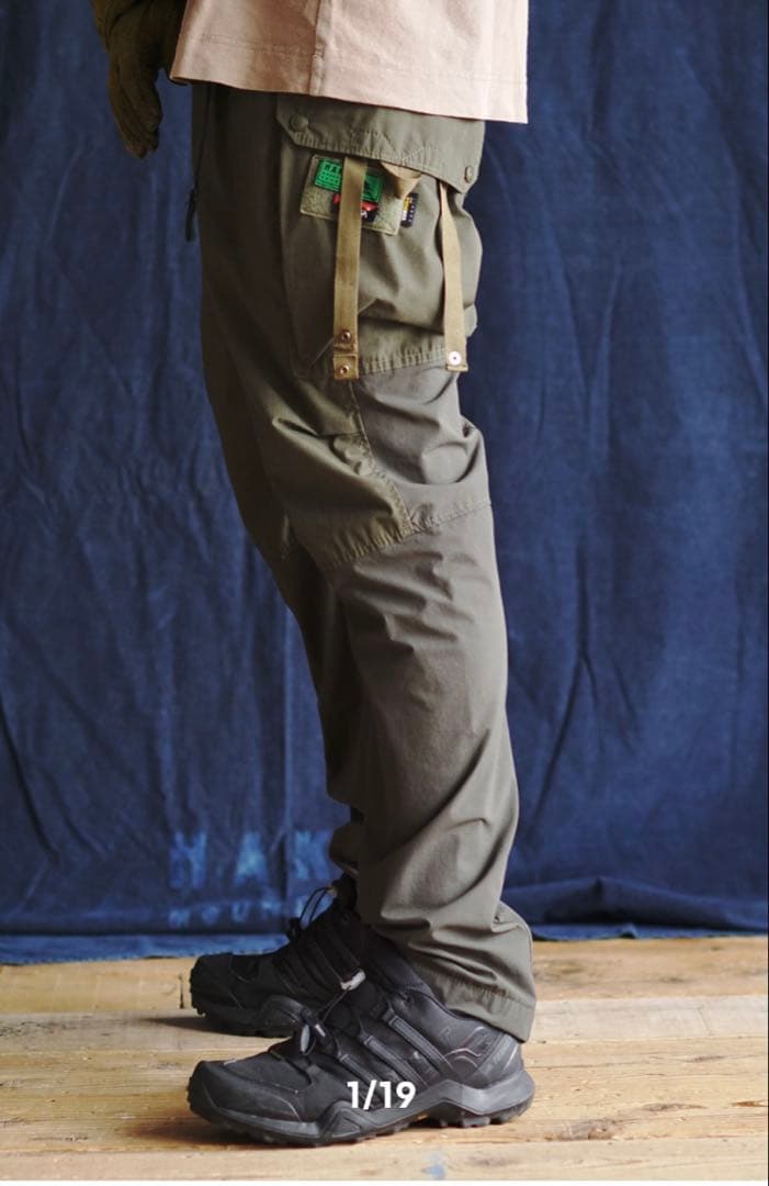 NANGA×H.A.K.Uカーゴパンツ オリーブドラブ