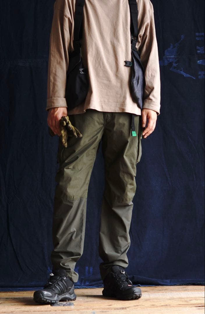NANGA×H.A.K.Uカーゴパンツ オリーブドラブ