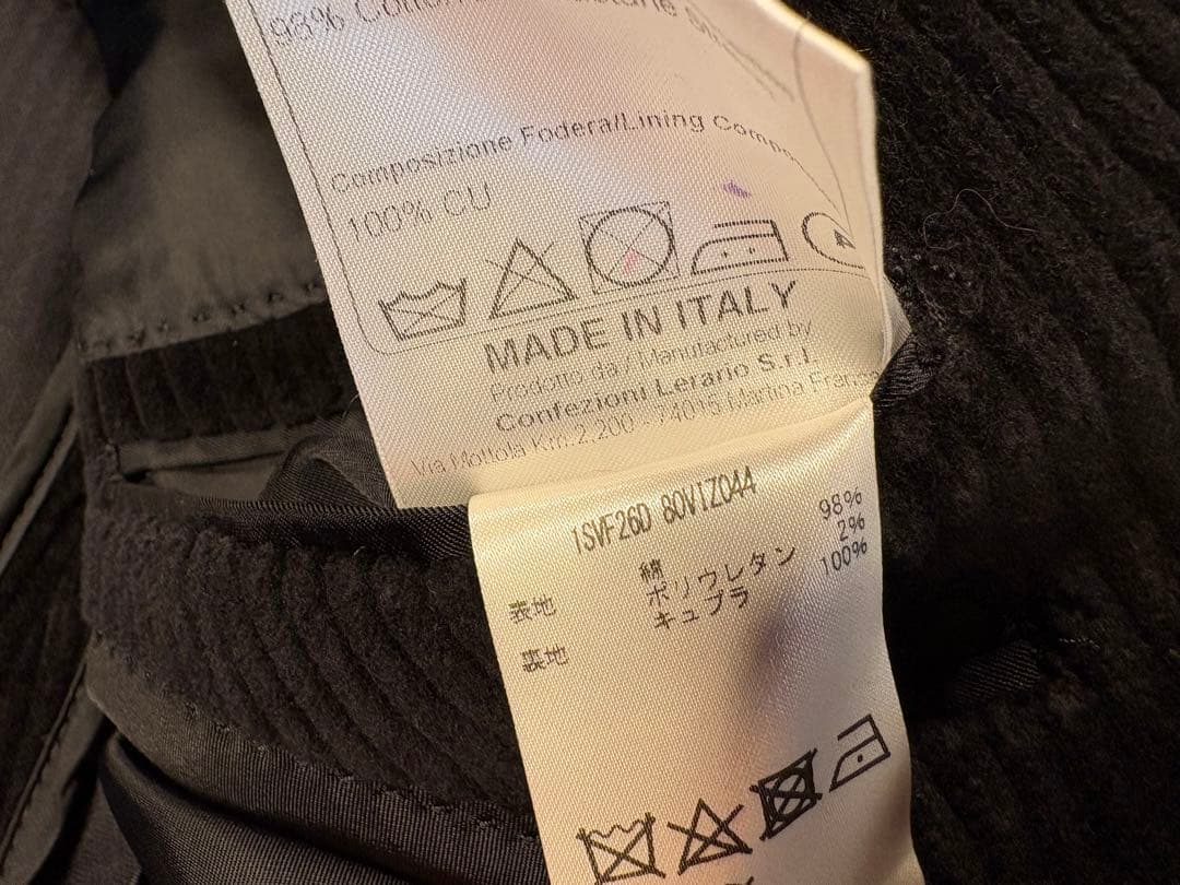 TAGLIATORE コーデュロイジャケット 黒 ピークドラペル