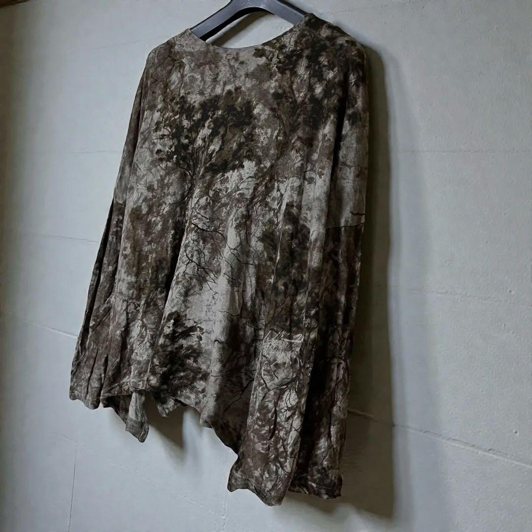 【美品】pas de calais パドカレ　スベリヒユプリント　リネン混