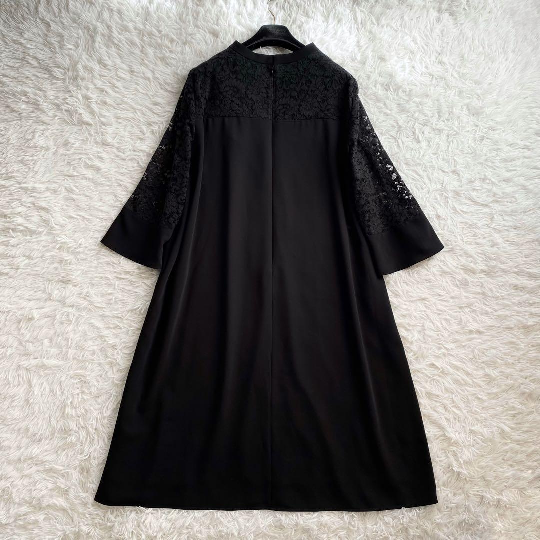極美品✨アンタイトル ロングワンピース レース刺繍 ブラックドレス 大きいサイズ