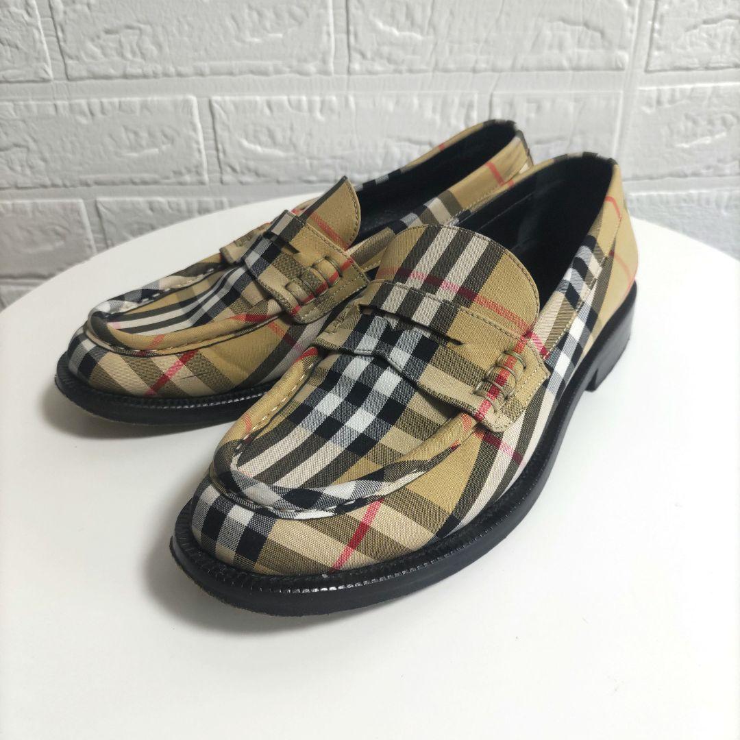Burberry　バーバリー　ノバチェック　ローファー 　キャンバス　36.5