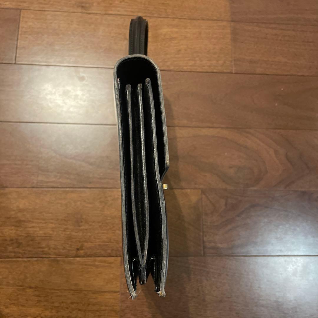 OLD GUCCI 黒レザー ハンドバッグ 赤い裏地