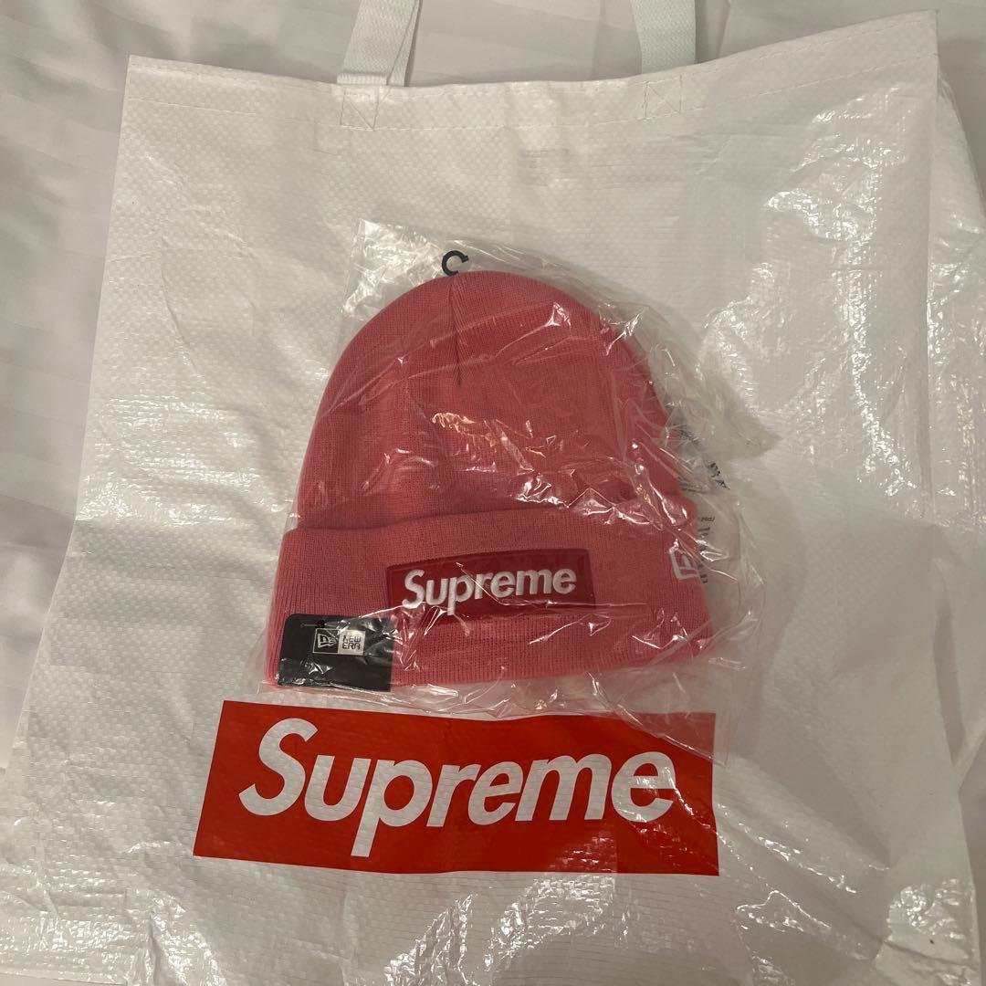 最安値　Supreme ピンク ニット帽　2025 ボックスロゴ　Beanie