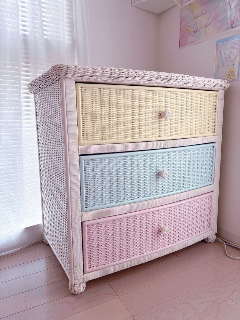 年末までのお値下げ！ヴィンテージ ウィッカー ラタン チェスト