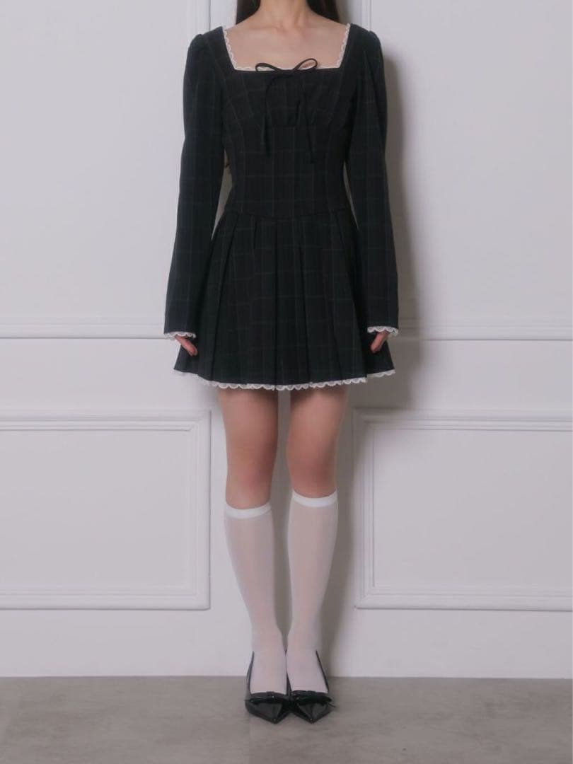 bubbles ガーリープリーツワンピース ブラック