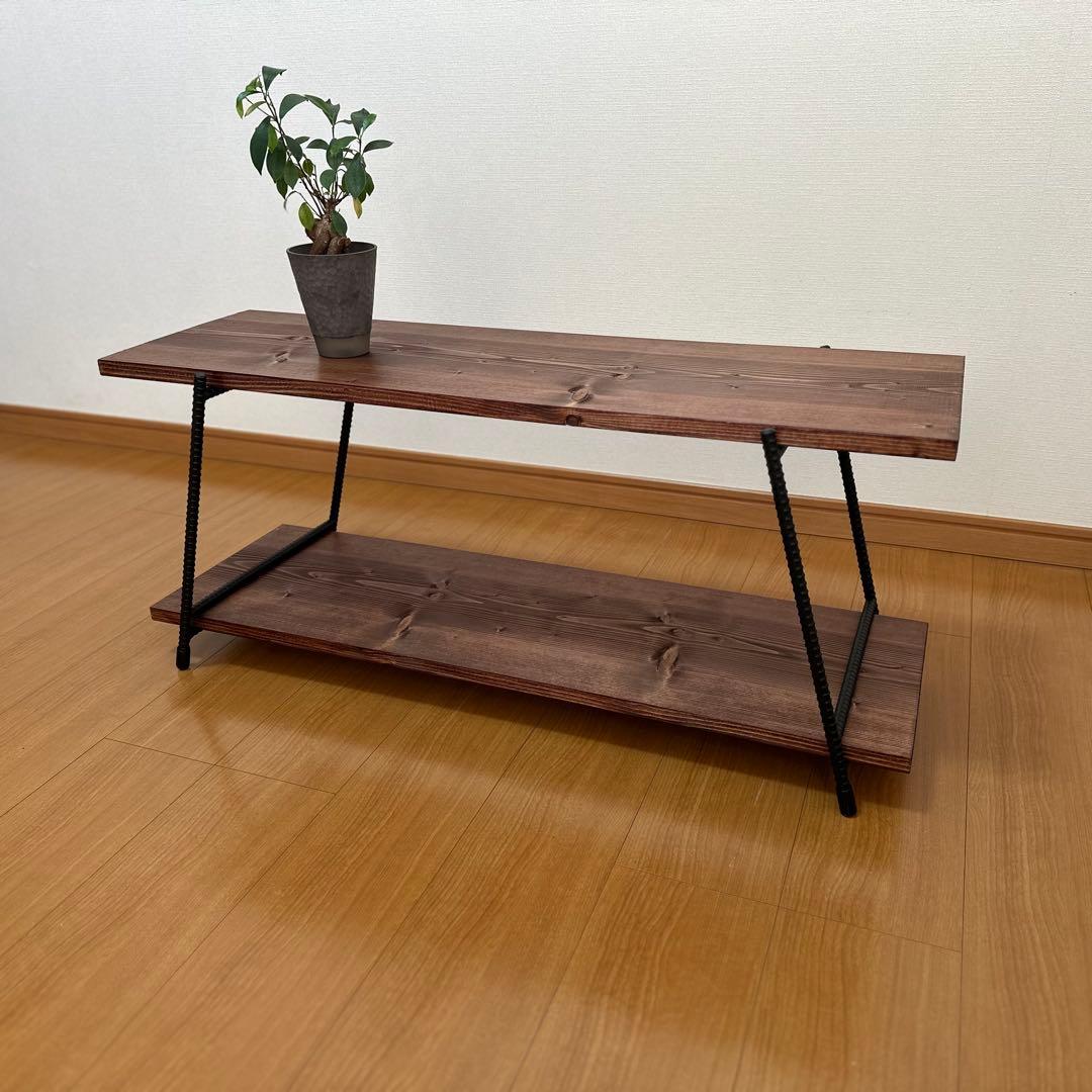 アイアンローテーブル　アイアンシェルフ　ローボード　什器　テキーラレッグ　板付