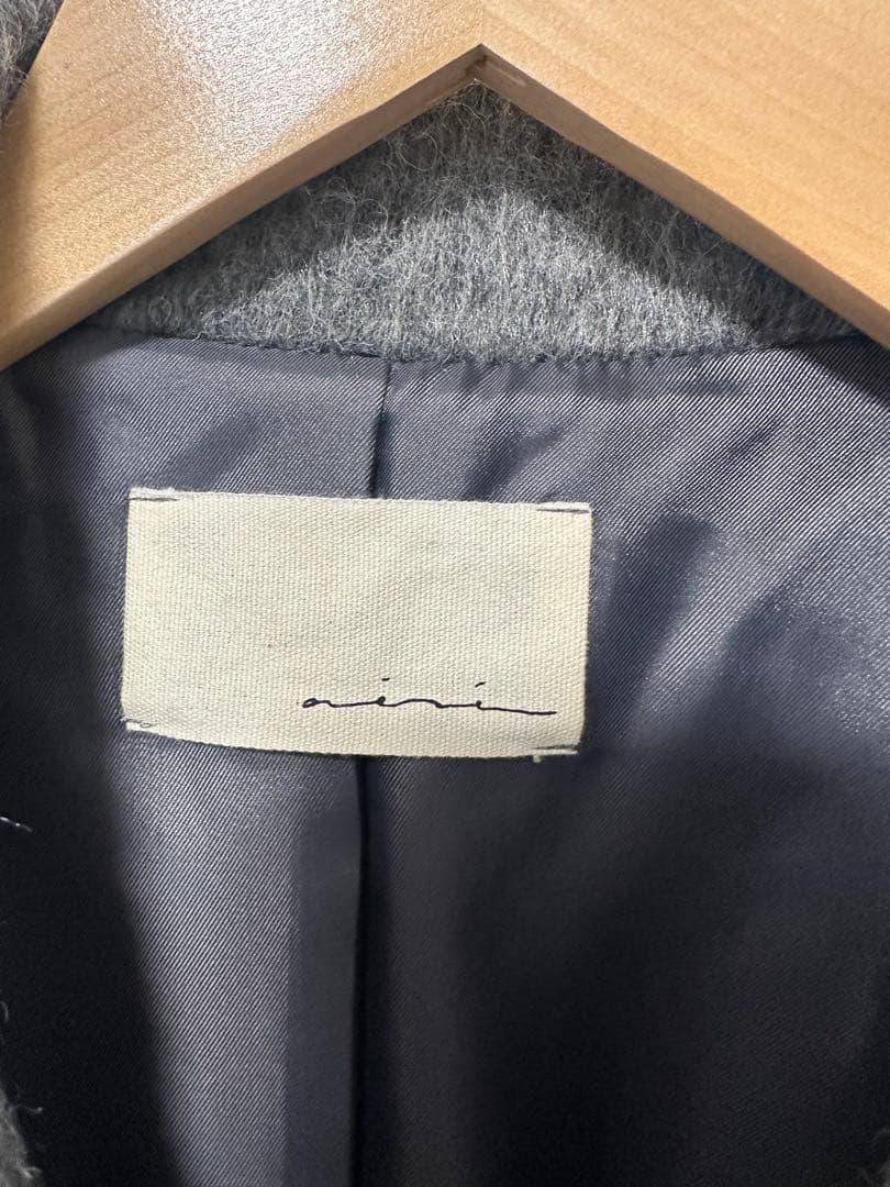 aere シャギージャケットコート グレー　38