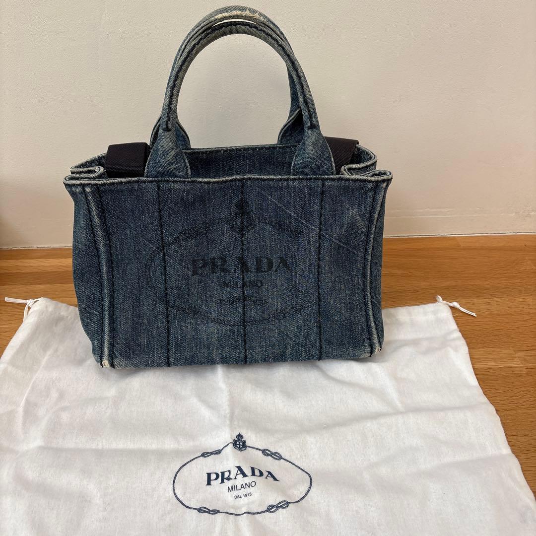 【Ring】プラダ　カナパ　ハンドバッグ　ショルダー　デニム