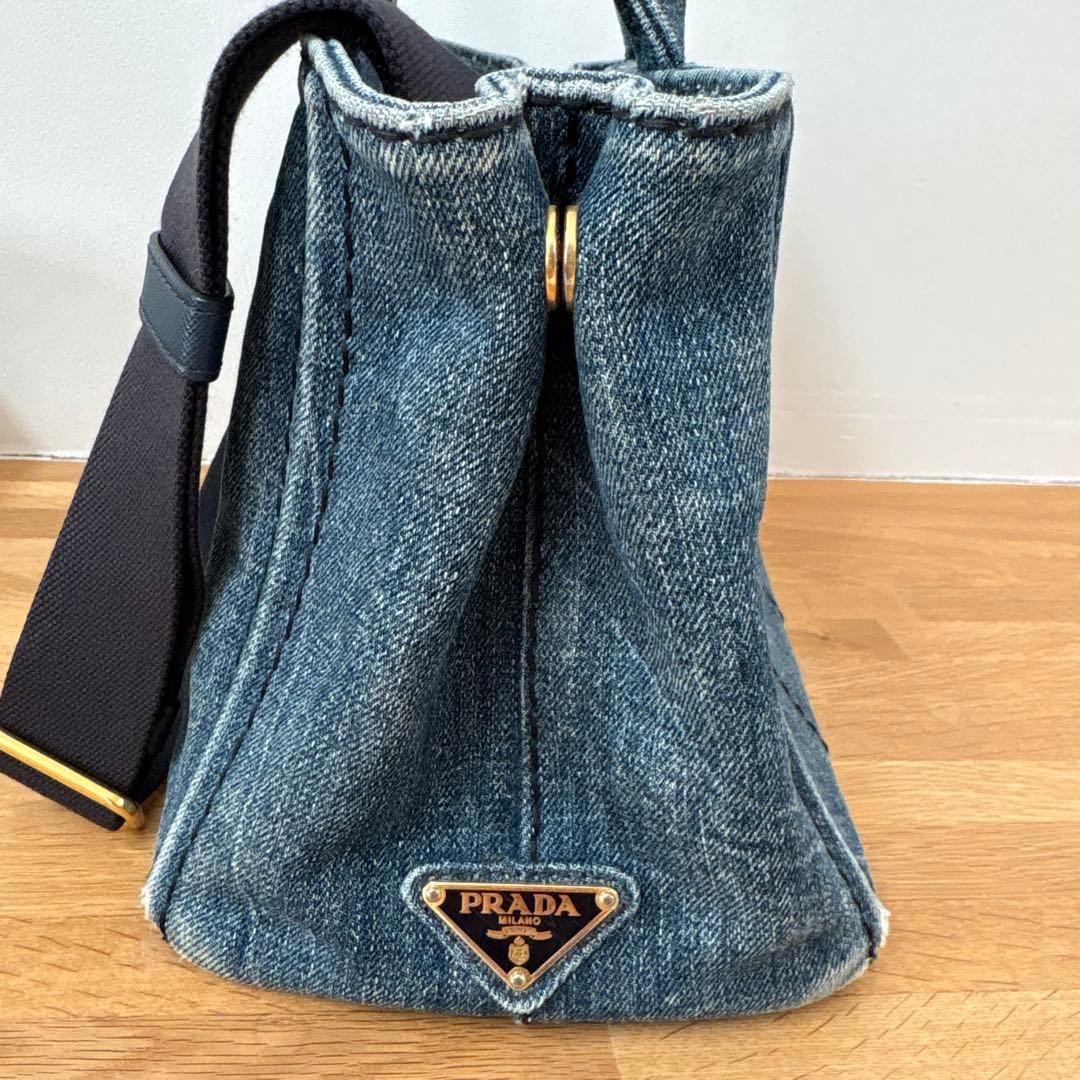 【Ring】プラダ　カナパ　ハンドバッグ　ショルダー　デニム