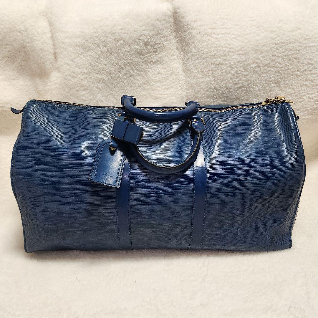 ルイヴィトン エピ キーポル50 トレドブルー ボストンバッグ 旅行かばん