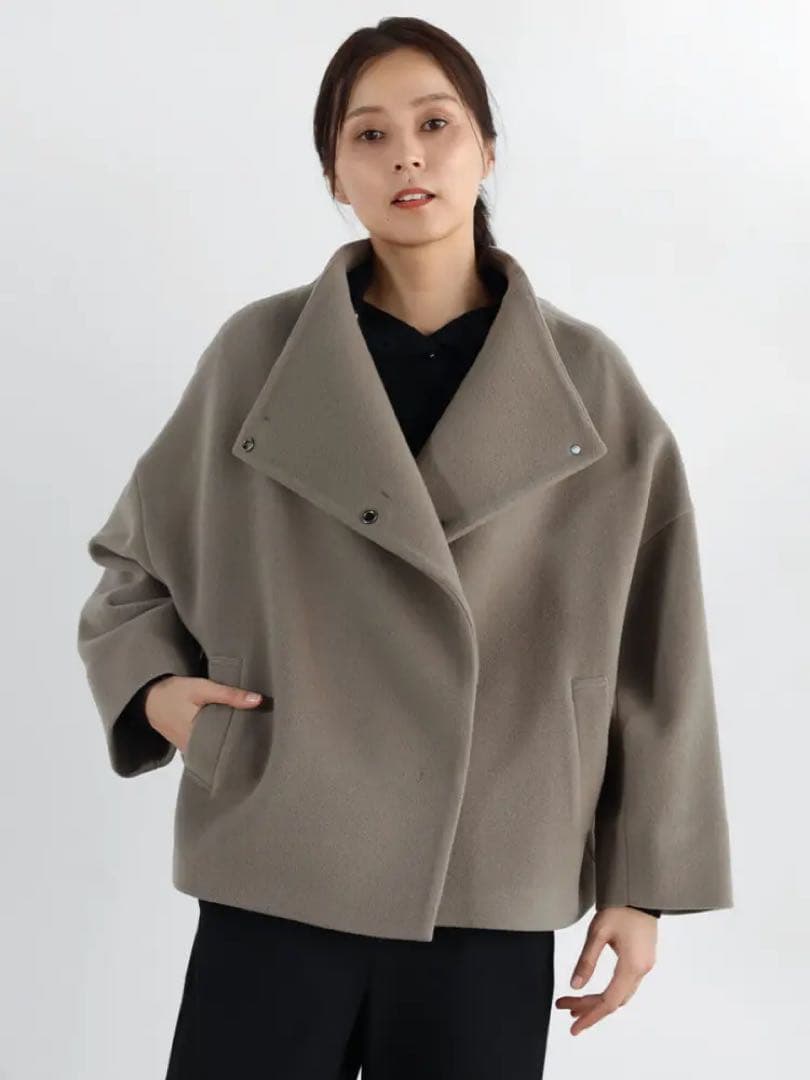 CLOVE スタンドカラーショートウールコート