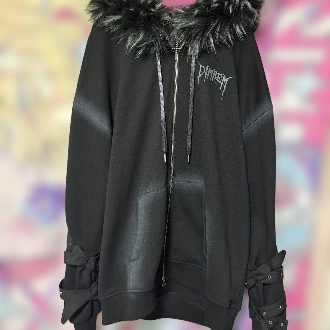 【DIMREM】超ハトメファーフードパーカー DimMoire