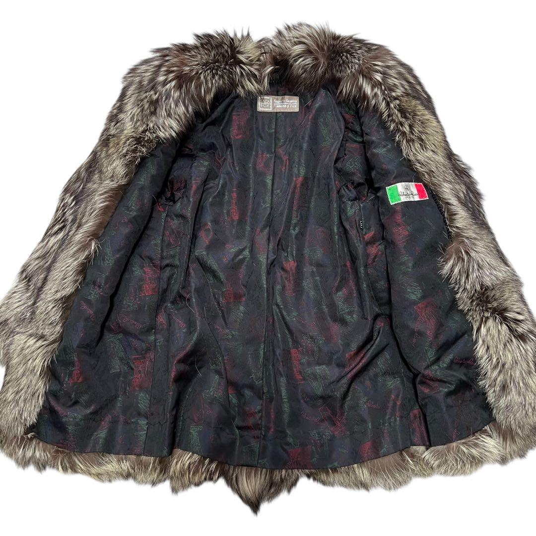 肉厚◎ 着丈80cm シルバーフォックス サガフォックス 裏地総柄 Lサイズ