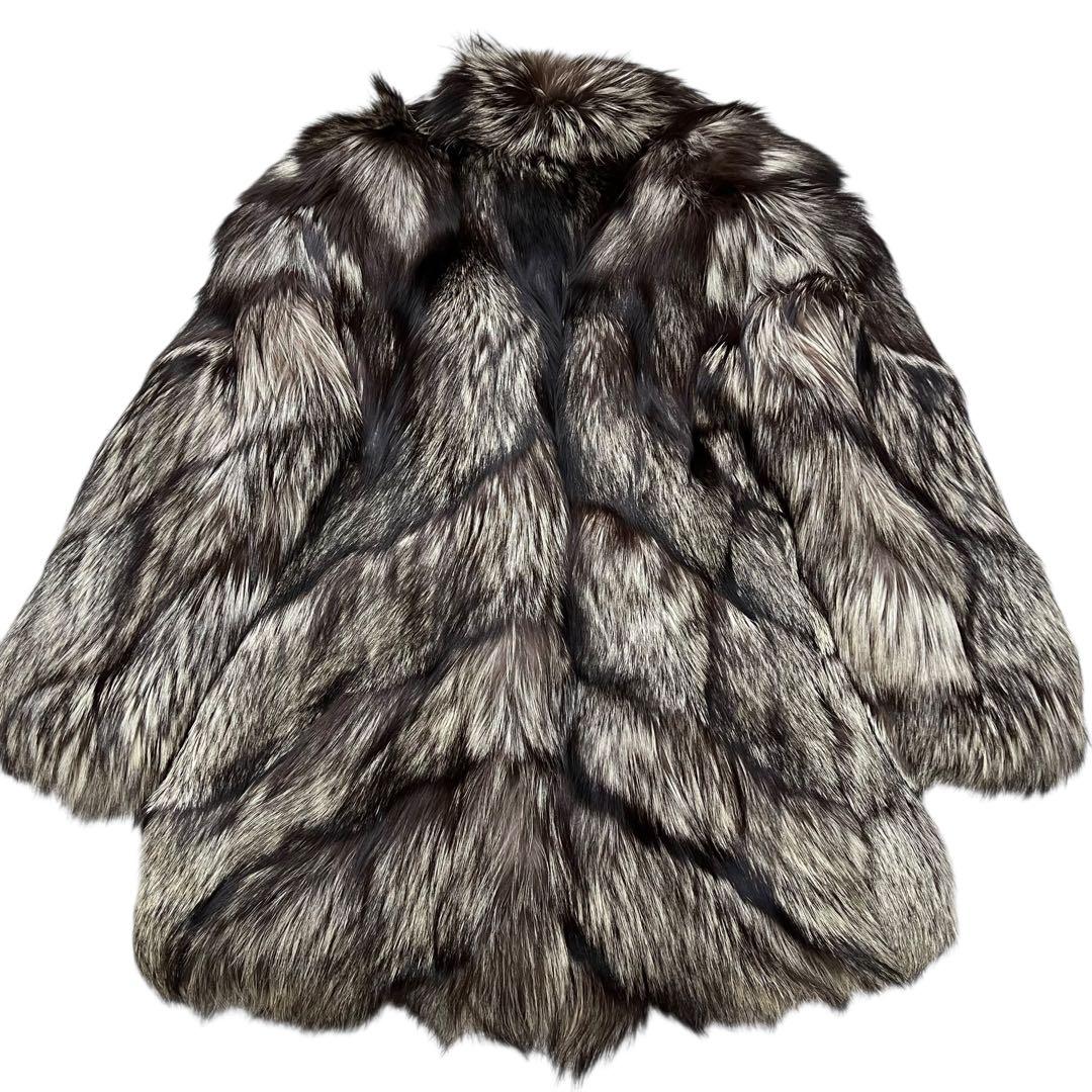 肉厚◎ 着丈80cm シルバーフォックス サガフォックス 裏地総柄 Lサイズ