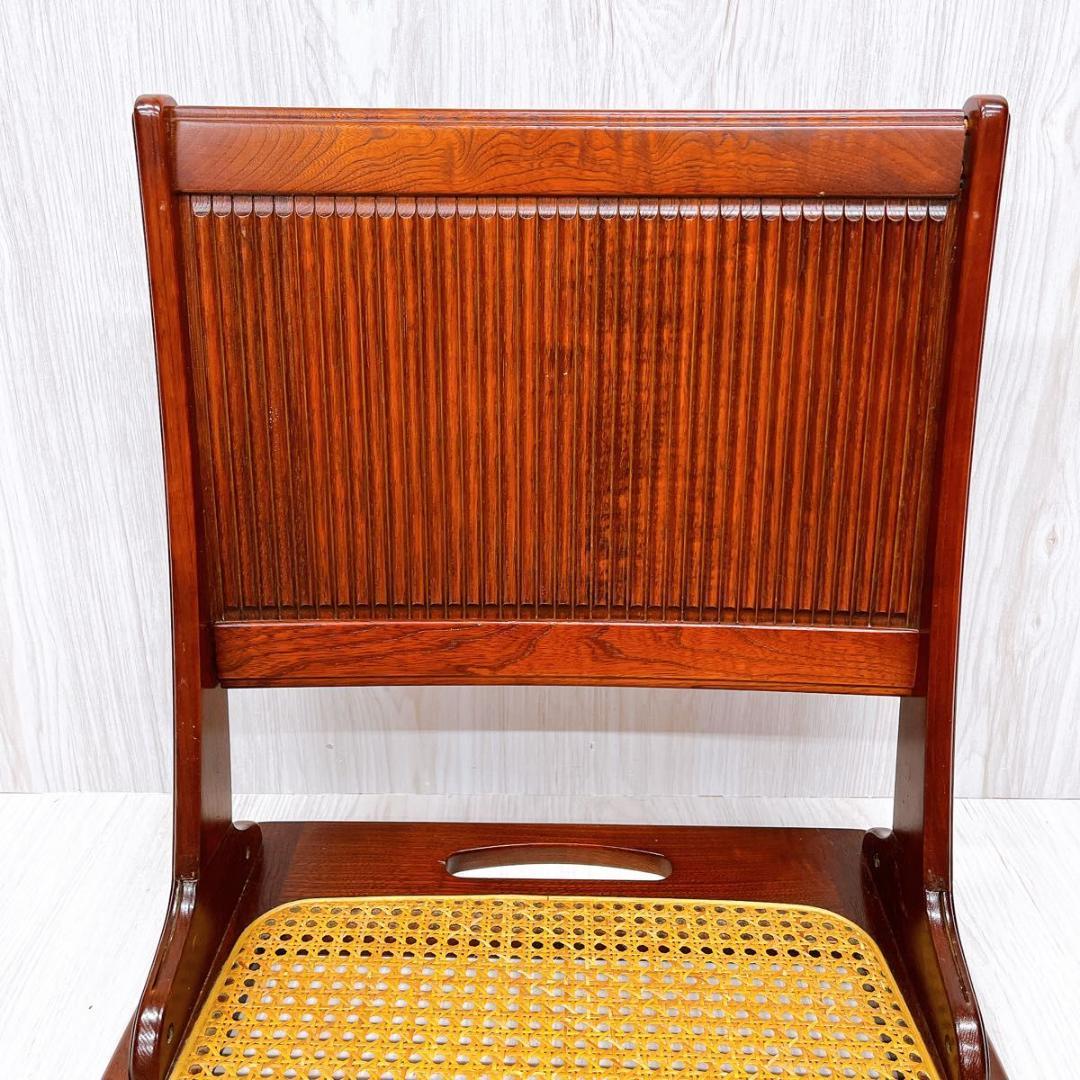 Karimoku カリモク 折りたたみ 座椅子 2台セット 籐座面 ラタン座面