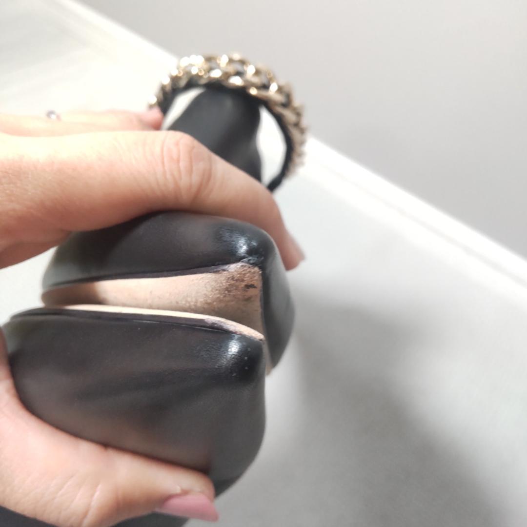 JIMMY CHOO LEXX100 ミュール 2WAY チェーン ハイヒール黒