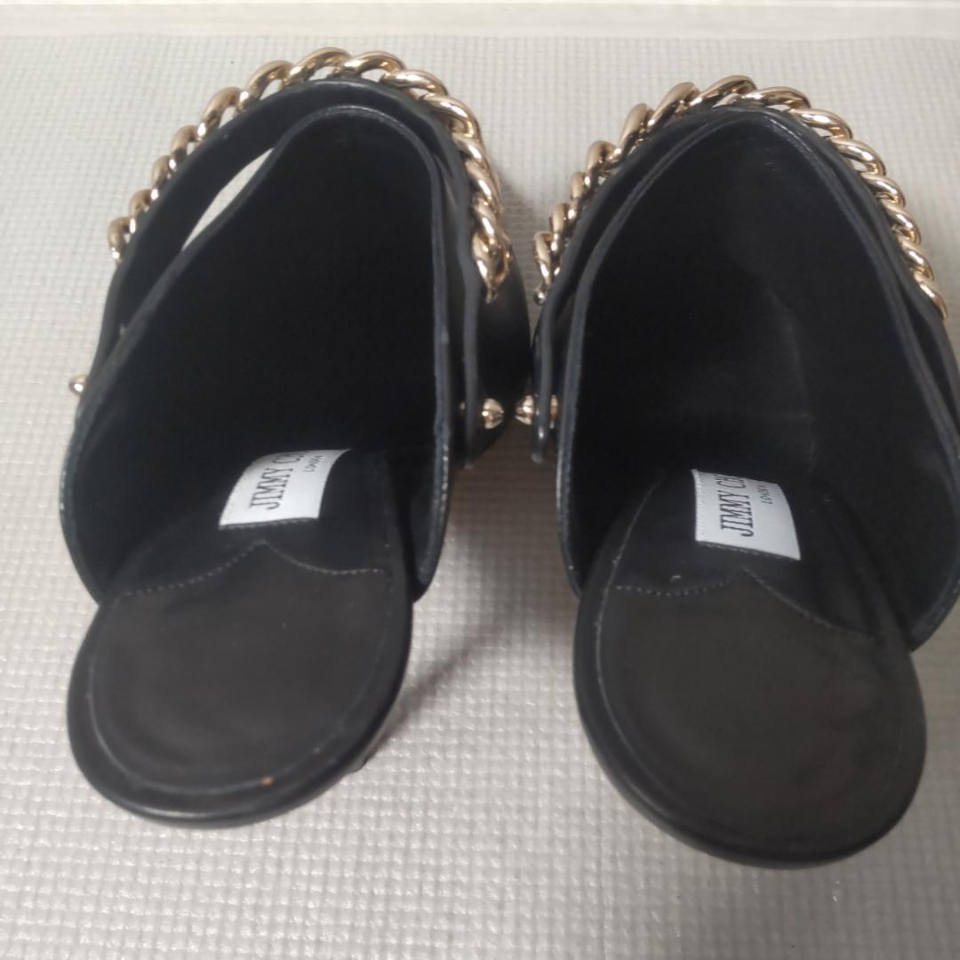 JIMMY CHOO LEXX100 ミュール 2WAY チェーン ハイヒール黒