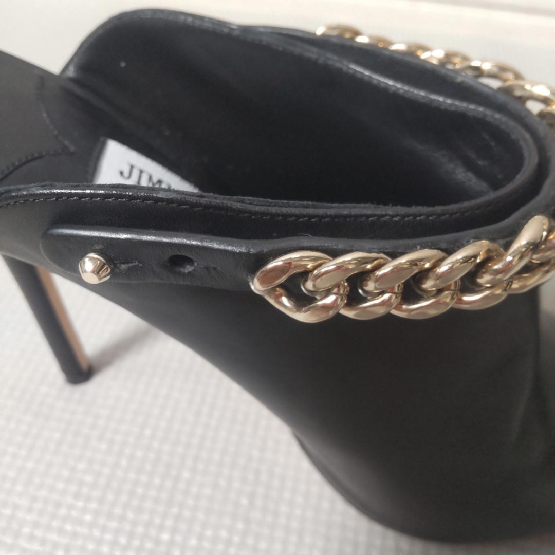 JIMMY CHOO LEXX100 ミュール 2WAY チェーン ハイヒール黒