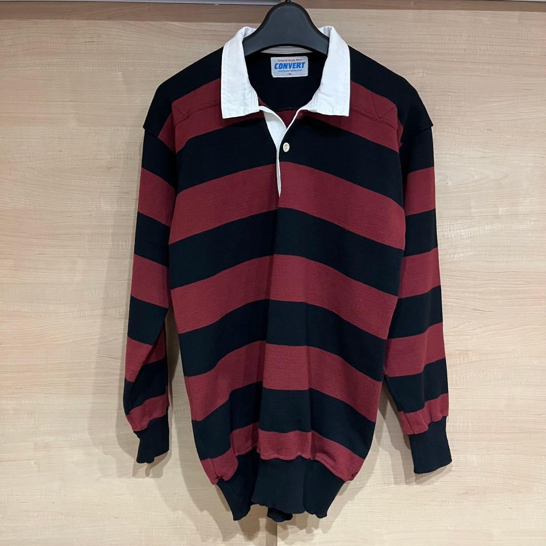 80s-90s CONVERT コンバート ラガーシャツ ボーダー 早大カラー