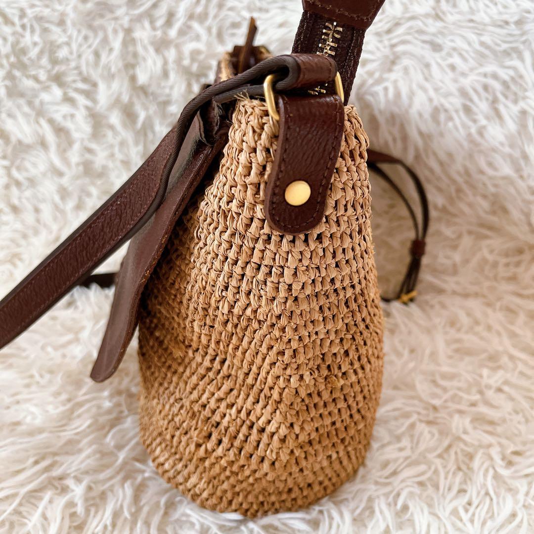 美品✨IBIZA イビサ ラフィア かごバッグ ショルダーバッグ ナチュラル