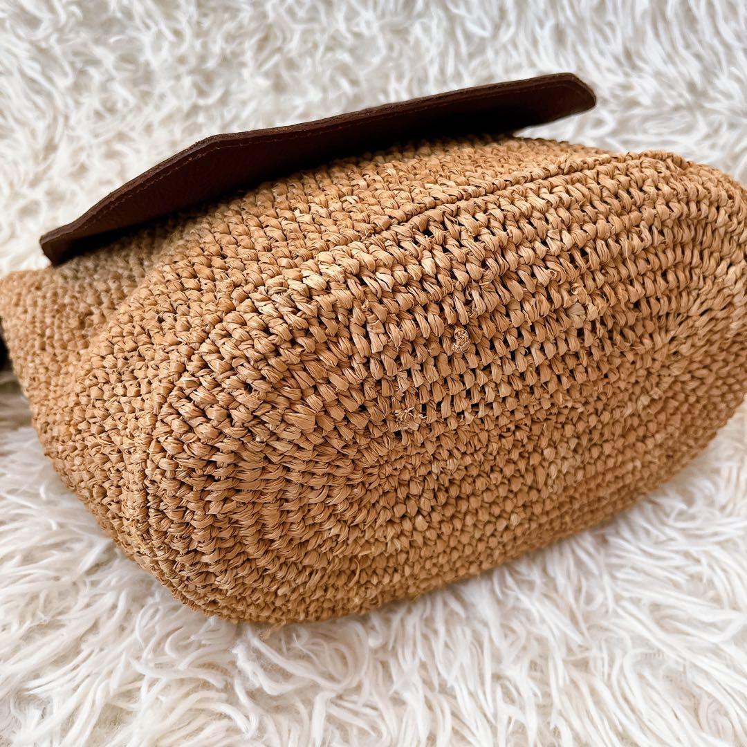 美品✨IBIZA イビサ ラフィア かごバッグ ショルダーバッグ ナチュラル