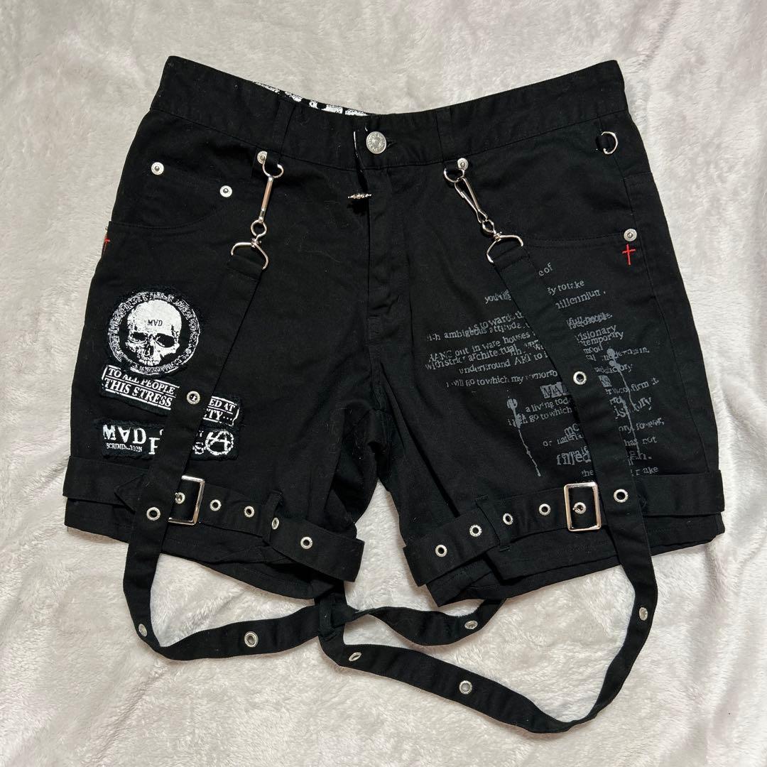 mad punks ボンテージ パンツ パンク グランジ スカル y2k 黒