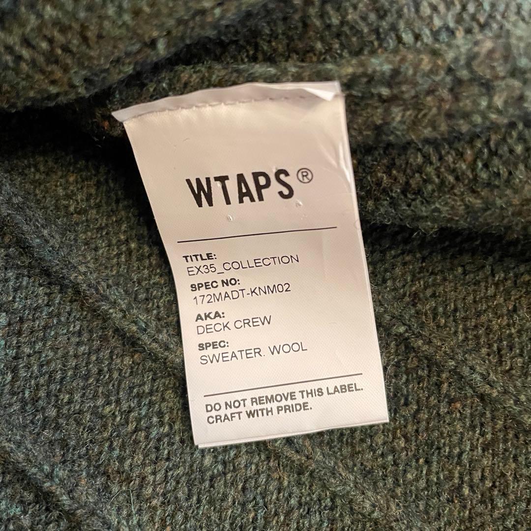 【2】WTAPS ニット セーター カーキ グリーン デッキ クルー