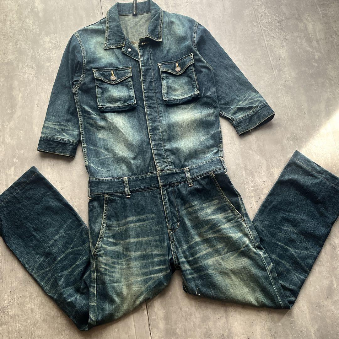 超希少品　グラム マリア　インディゴ デニム　オールインワン つなぎ　ステッチ