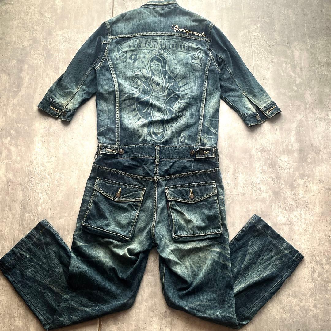 超希少品　グラム マリア　インディゴ デニム　オールインワン つなぎ　ステッチ