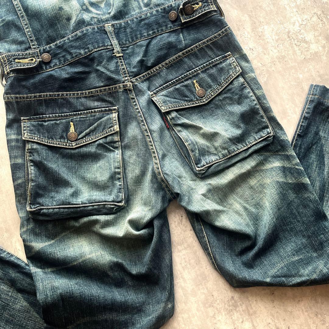 超希少品　グラム マリア　インディゴ デニム　オールインワン つなぎ　ステッチ