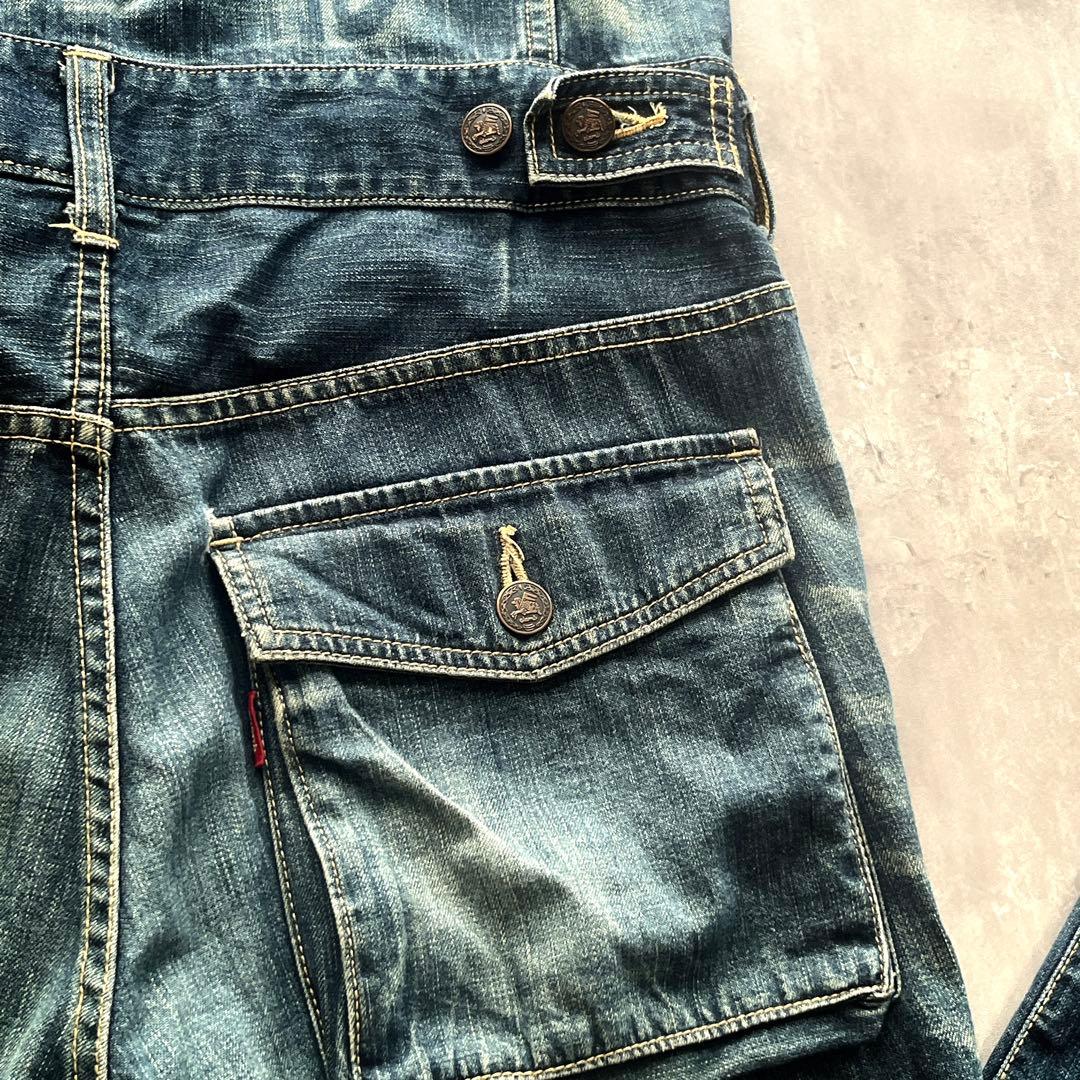 超希少品　グラム マリア　インディゴ デニム　オールインワン つなぎ　ステッチ