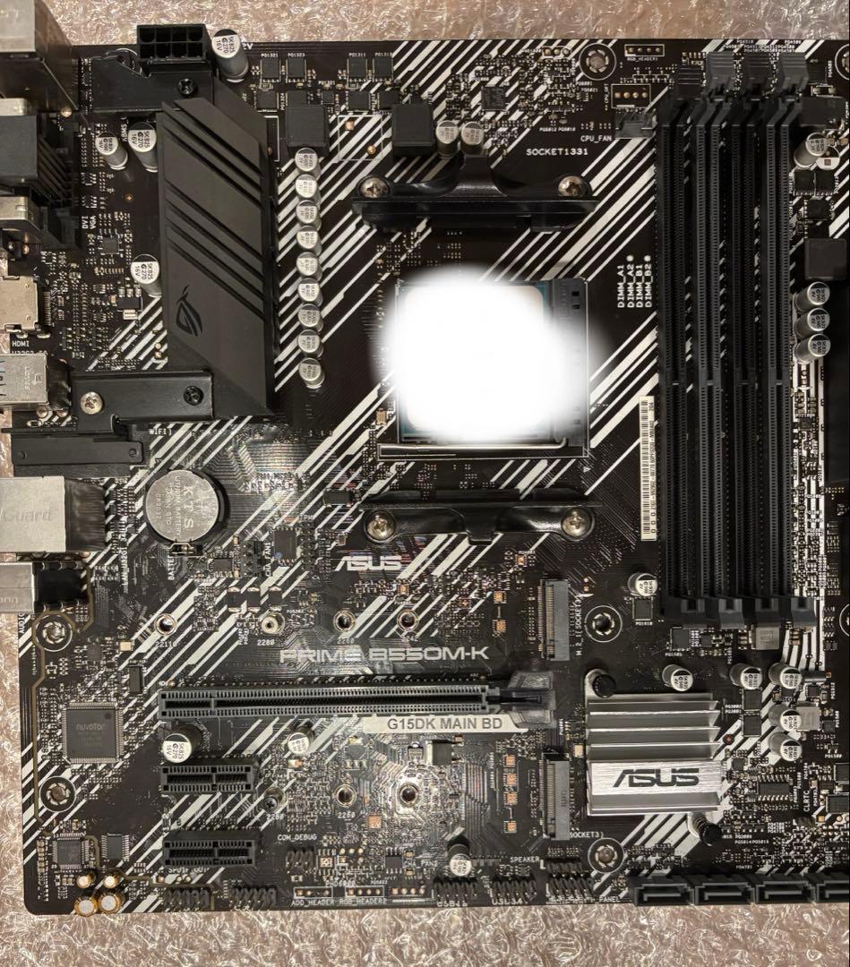 ASUS PRIME B550M-K マザーボードと16GBメモリ8x2