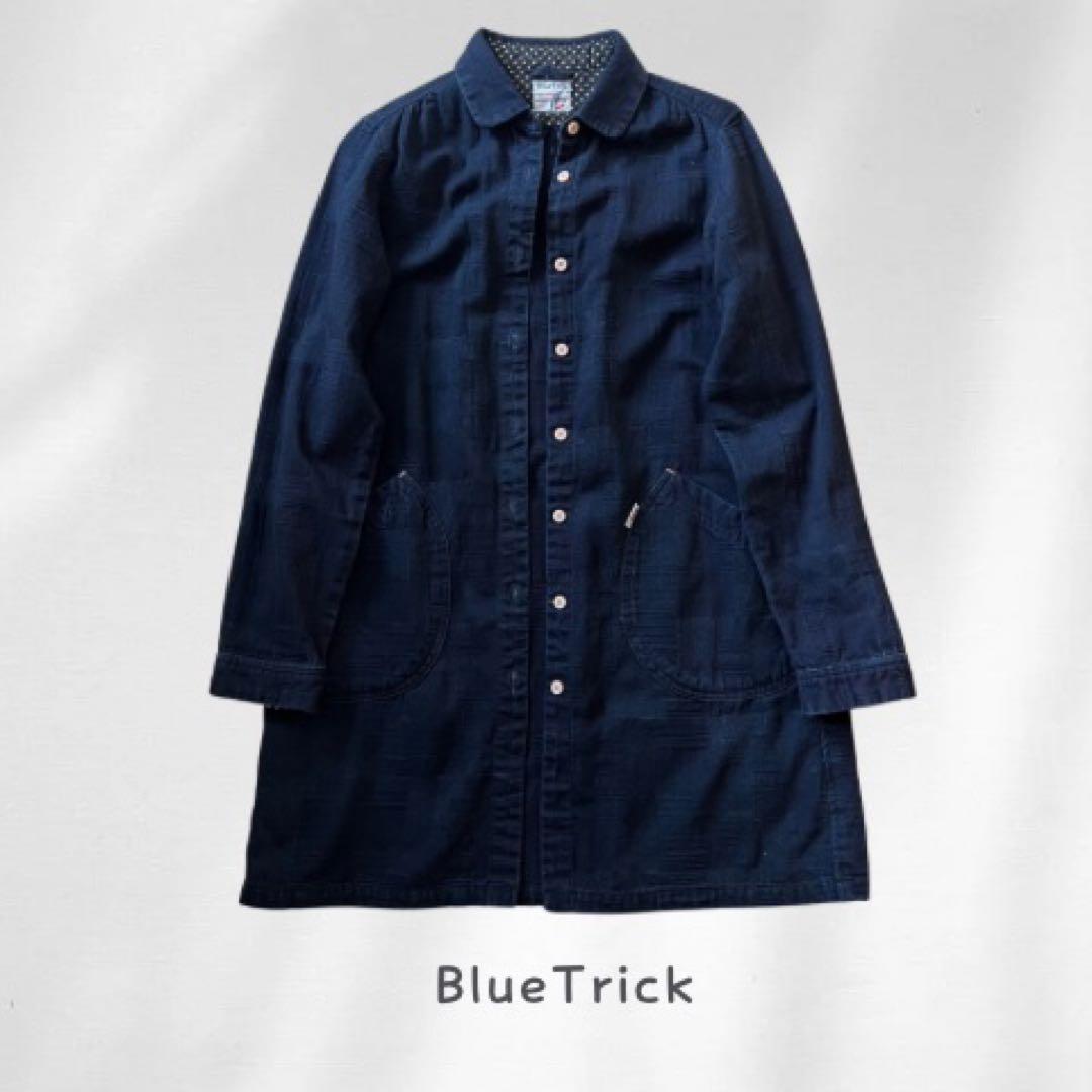 BlueTrickブルートリック 岡山デニム ドットワンピース インディゴ