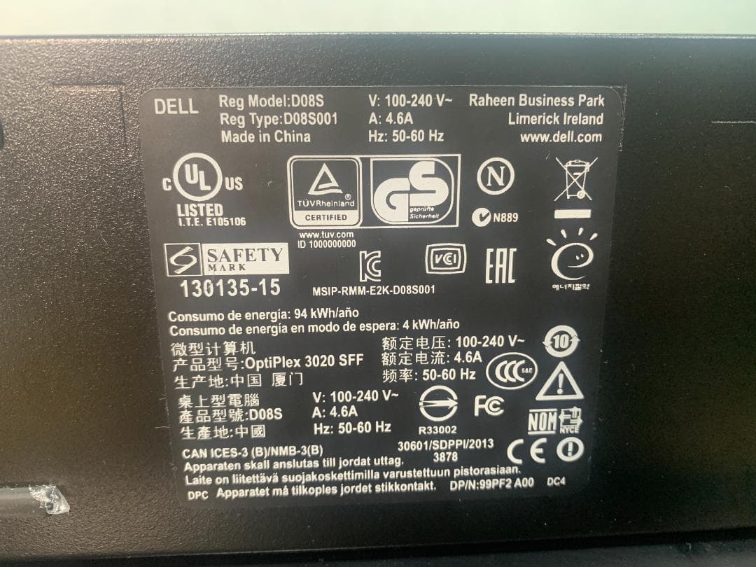 Y★★658 DELL デスクトップパソコン OptiPlex3020 SFF