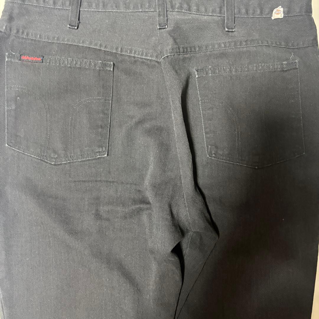 70s チビタグ ディッキーズ フレア パンツ ブラック ツイル