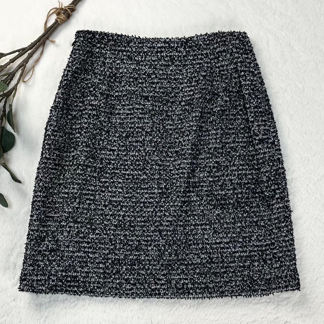 美品 マックスマーラ ツイード セットアップ スカートスーツ くるみボタン 36